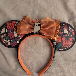 Disney Halloween Minnie Mouse Orange Black Headband